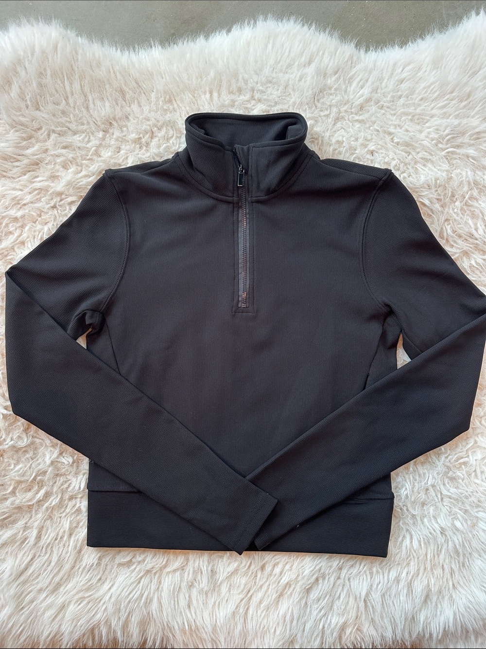 Women’s Cropped Black Half-Zip Pullover
